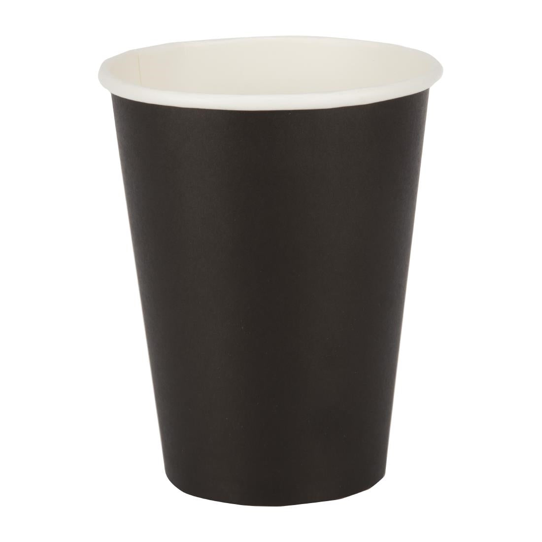 GF043 Fiesta Recyclable Coffee Cups Single Wall Black 340ml / 12oz (Pack of 50) JD Catering Equipment Solutions Ltd