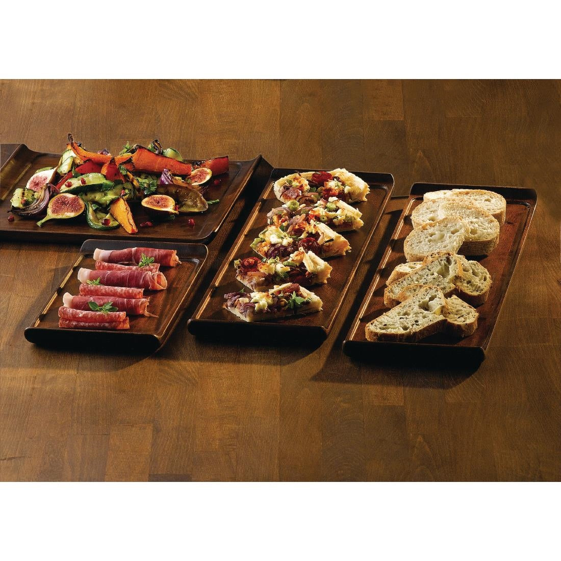 GF214 Churchill Alchemy Wooden Buffet Trays 560mm (Pack of 4) JD Catering Equipment Solutions Ltd