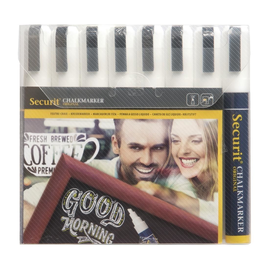 GF261 Securit 6mm Liquid Chalk Pens White (Pack of 8) JD Catering Equipment Solutions Ltd
