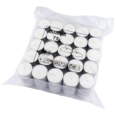 GF449 Olympia 8 Hour Tealights (Pack of 75) JD Catering Equipment Solutions Ltd