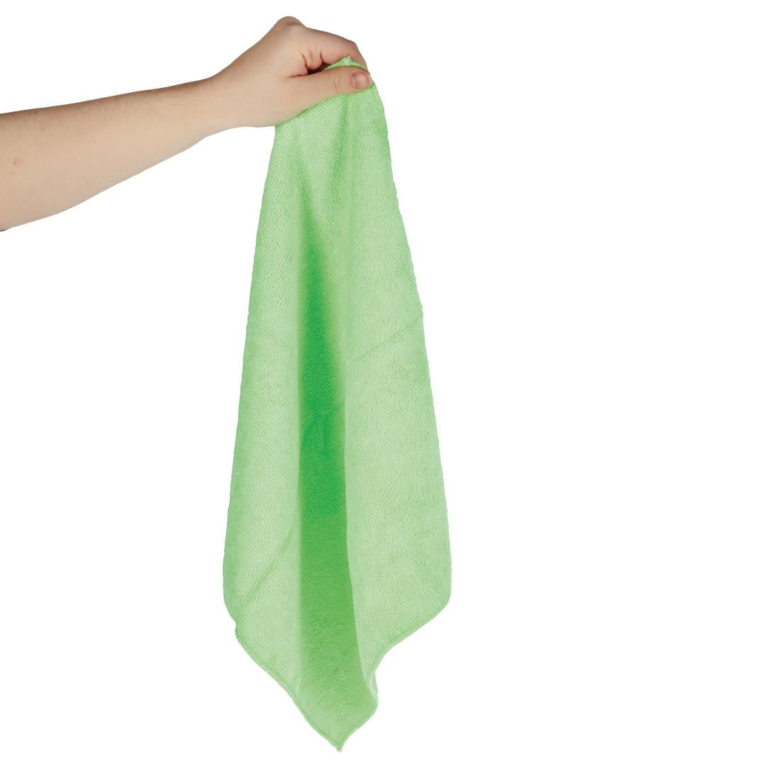 GF609 Jantex Microfibre Cloths Green (Pack of 5) JD Catering Equipment Solutions Ltd