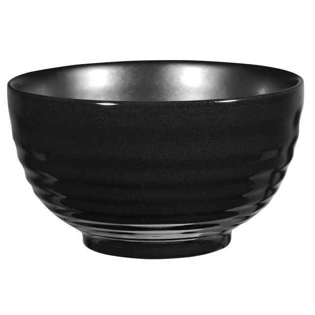 GF709 Art de Cuisine Black Glaze Ripple Bowls Small (Pack of 6) JD Catering Equipment Solutions Ltd