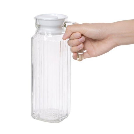 GF922 Olympia Ribbed Glass Jugs 1Ltr (Pack of 6) JD Catering Equipment Solutions Ltd