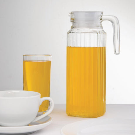 GF922 Olympia Ribbed Glass Jugs 1Ltr (Pack of 6) JD Catering Equipment Solutions Ltd