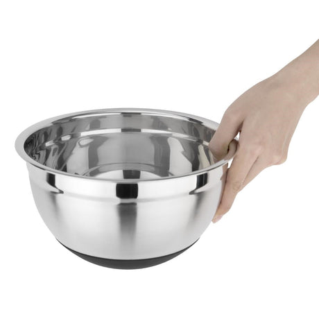 GG021 Vogue Stainless Steel Bowl with Silicone Base 3Ltr JD Catering Equipment Solutions Ltd