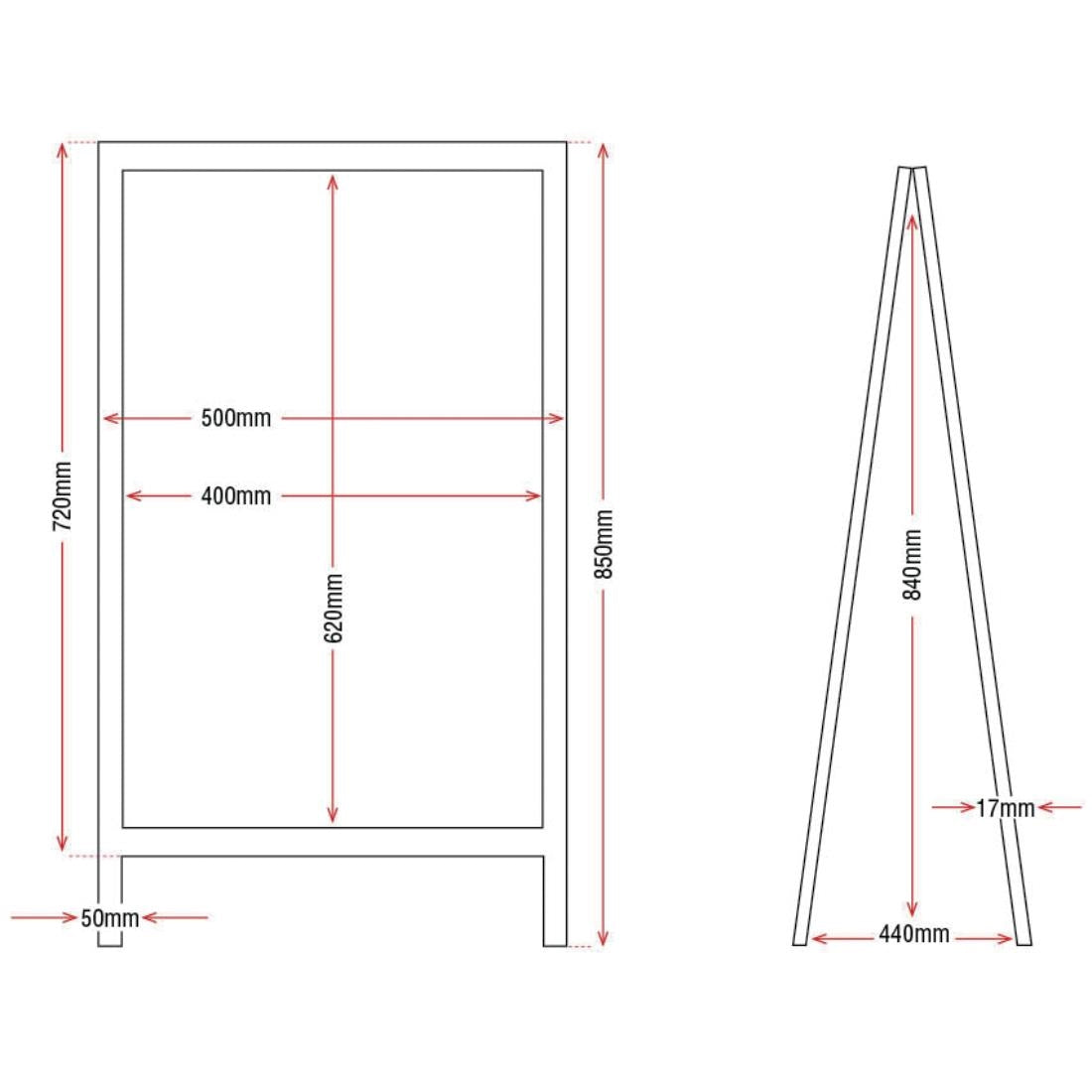 GG108 Olympia Pavement Board 850 x 500mm Wood Framed JD Catering Equipment Solutions Ltd