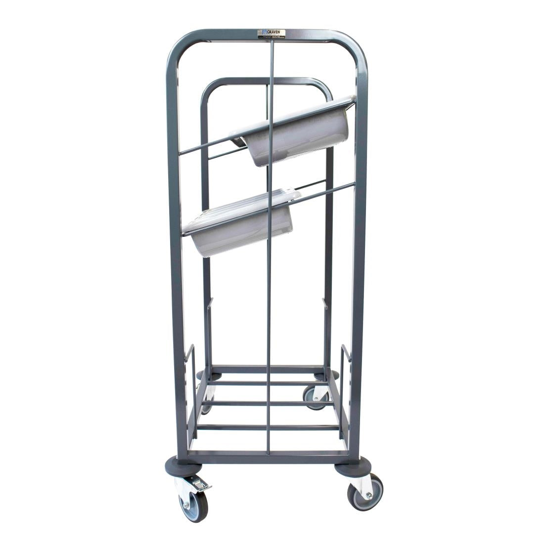 GG139 Craven Steel Two Tier Cutlery and Tray Dispense Trolley JD Catering Equipment Solutions Ltd