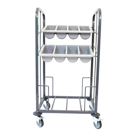 GG139 Craven Steel Two Tier Cutlery and Tray Dispense Trolley - JD Catering Equipment Solutions Ltd