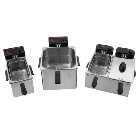 GG198 Caterlite Light Duty Single Tank Single Basket Countertop Electric Fryer 2kW - JD Catering Equipment Solutions Ltd