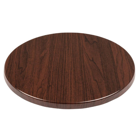 GG643 Bolero Pre-drilled Round Table Top Dark Brown 600mm JD Catering Equipment Solutions Ltd