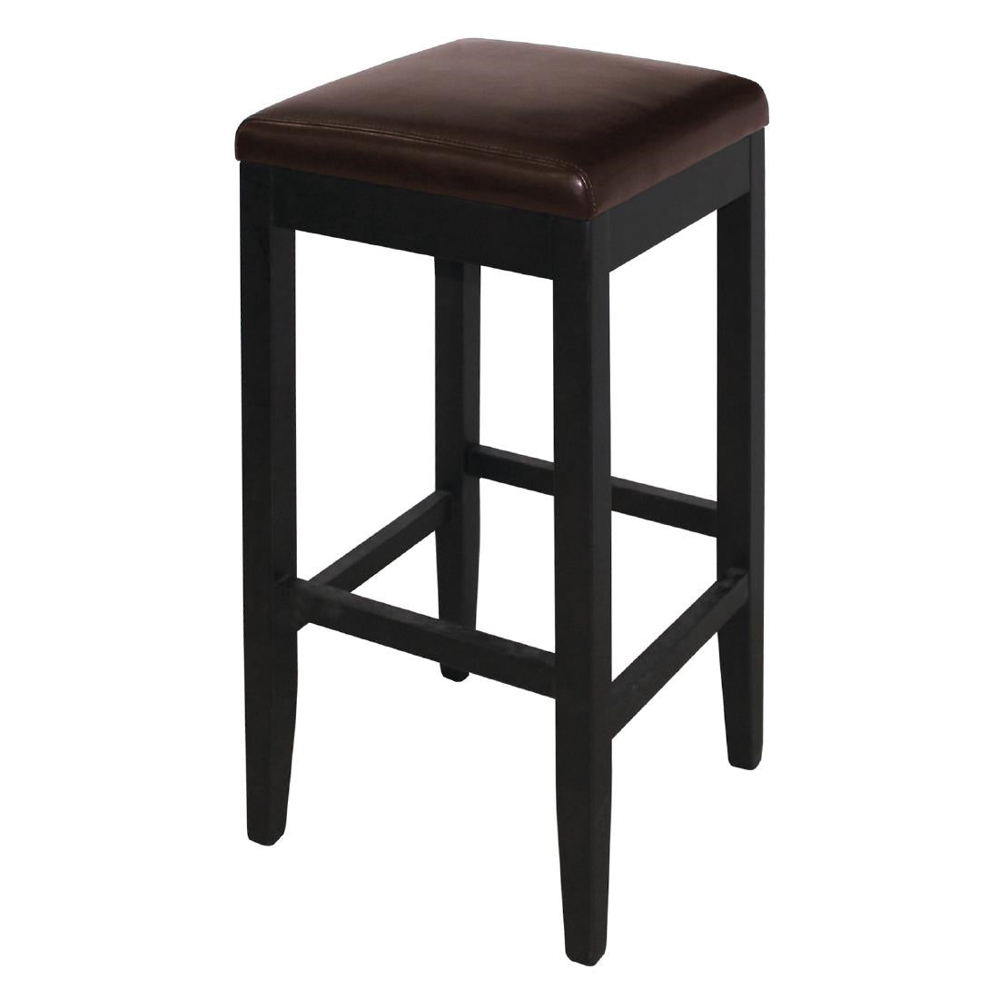 GG649 Bolero Faux Leather High Bar Stools Dark Brown (Pack of 2) JD Catering Equipment Solutions Ltd