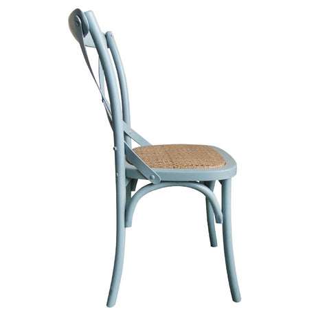 GG655 Bolero Blue Bentwood Chairs with Metal Cross Backrest (Pack of 2) JD Catering Equipment Solutions Ltd