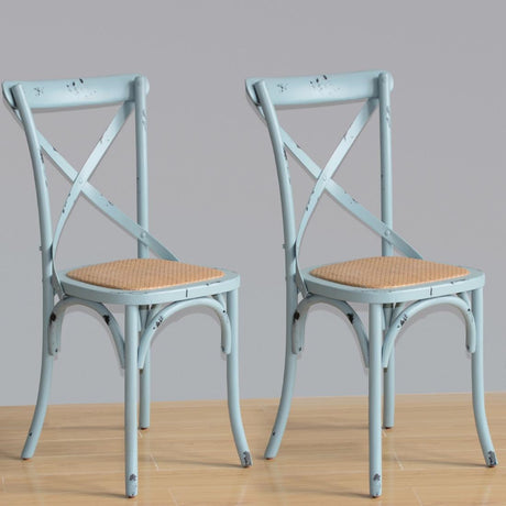 GG655 Bolero Blue Bentwood Chairs with Metal Cross Backrest (Pack of 2) JD Catering Equipment Solutions Ltd