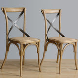 GG656 Bolero Natural Bentwood Chairs with Metal Cross Backrest (Pack of 2) JD Catering Equipment Solutions Ltd