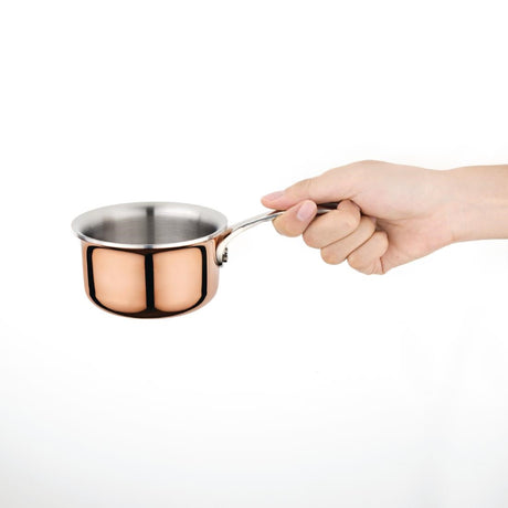 GG756 Vogue Mini Copper Tri Wall Saucepan 330ml JD Catering Equipment Solutions Ltd