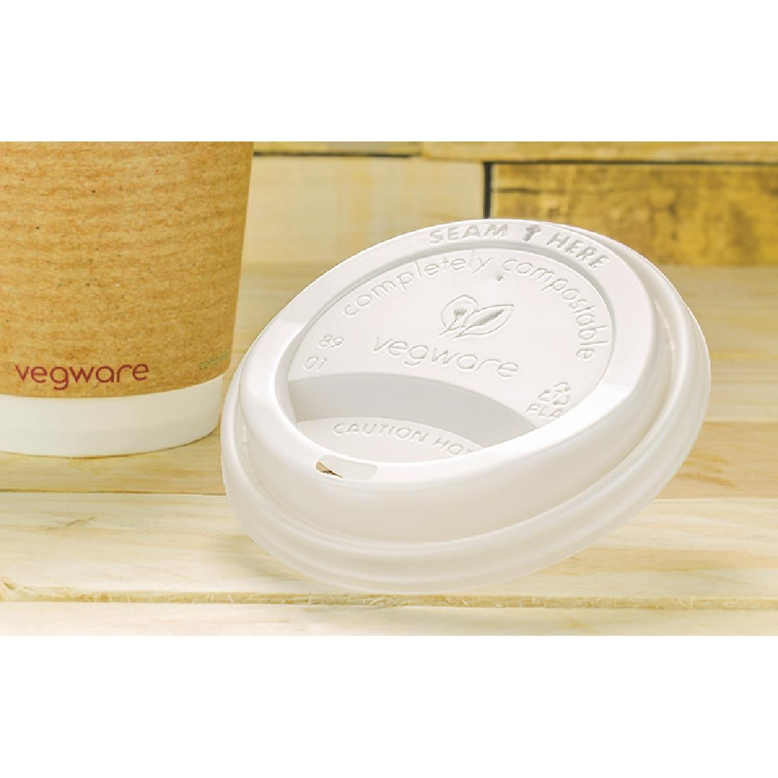 GH023 Compostable Coffee Cup Lids 340ml / 12oz and 455ml / 16oz (Pack of 1000) JD Catering Equipment Solutions Ltd