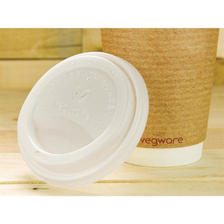 GH023 Compostable Coffee Cup Lids 340ml / 12oz and 455ml / 16oz (Pack of 1000) JD Catering Equipment Solutions Ltd