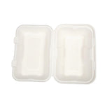 GH026 Vegware Compostable Bagasse Clamshell Hinged Meal Boxes 228mm JD Catering Equipment Solutions Ltd