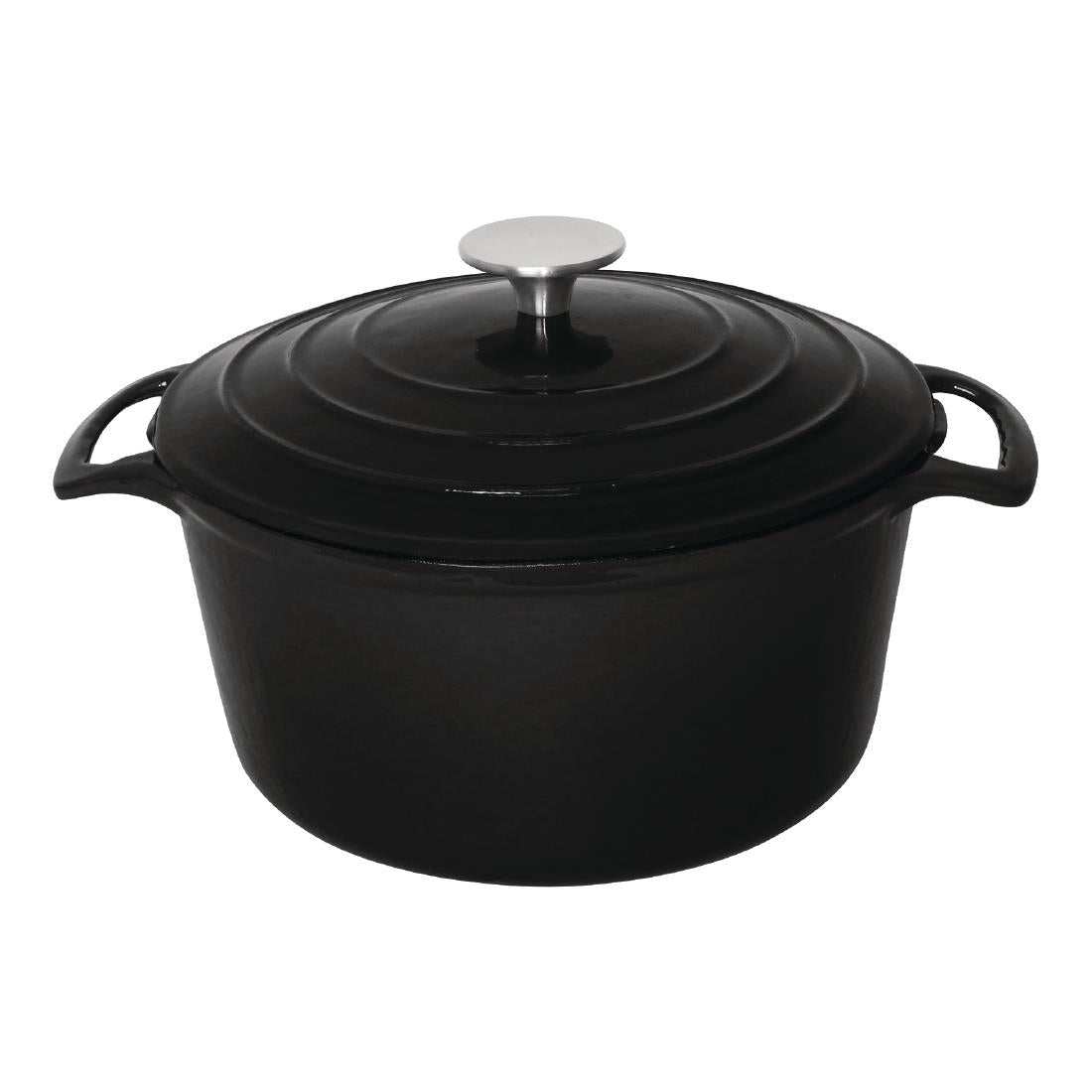 GH301 Vogue Black Round Casserole Dish 4Ltr JD Catering Equipment Solutions Ltd