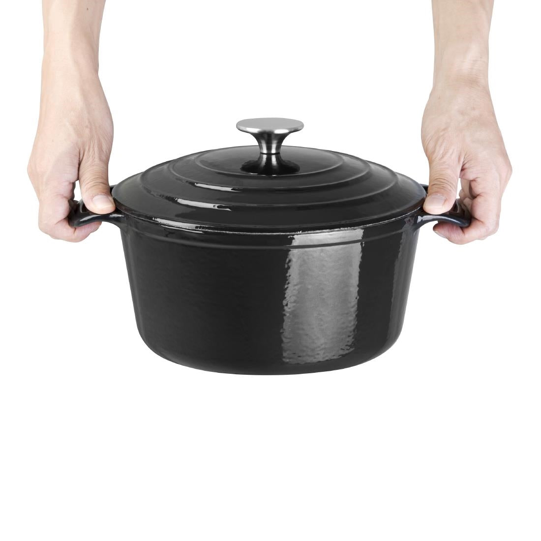 GH301 Vogue Black Round Casserole Dish 4Ltr JD Catering Equipment Solutions Ltd