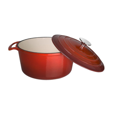 GH304 Vogue Red Round Casserole Dish 3.2Ltr JD Catering Equipment Solutions Ltd