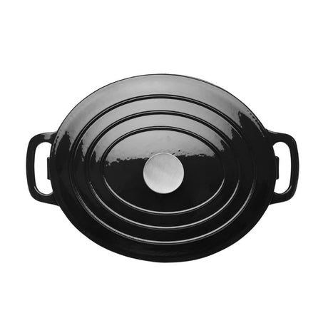 GH306 Vogue Black Oval Casserole Dish 5Ltr JD Catering Equipment Solutions Ltd