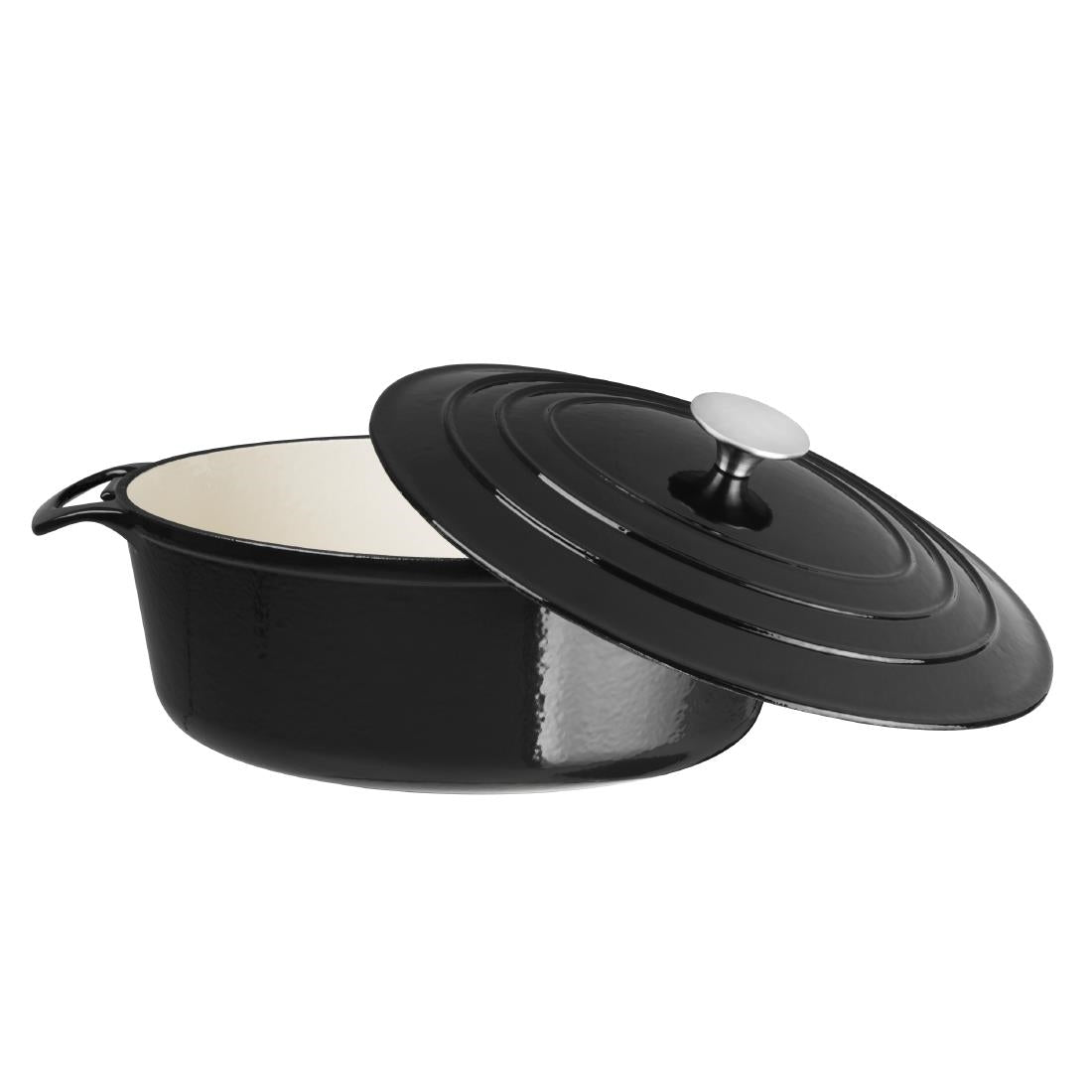 GH306 Vogue Black Oval Casserole Dish 5Ltr JD Catering Equipment Solutions Ltd