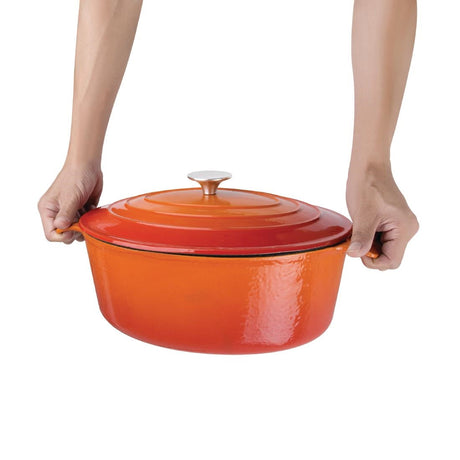 GH311 Vogue Orange Oval Casserole Dish 5Ltr JD Catering Equipment Solutions Ltd