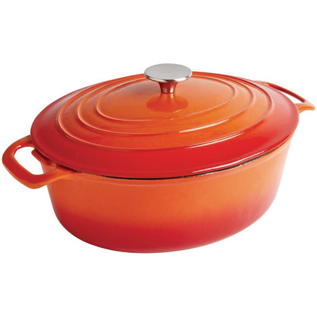 GH311 Vogue Orange Oval Casserole Dish 5Ltr JD Catering Equipment Solutions Ltd