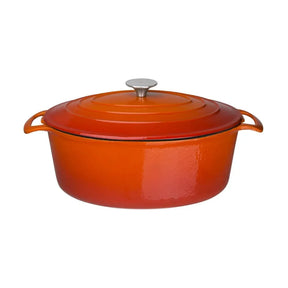 GH312 Vogue Orange Oval Casserole Dish 6Ltr - JD Catering Equipment Solutions Ltd