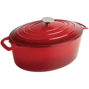 GH313 Vogue Red Oval Casserole Dish 5Ltr - JD Catering Equipment Solutions Ltd