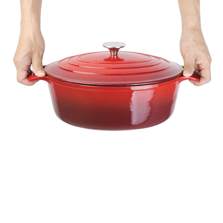 GH314 Vogue Red Oval Casserole Dish 6Ltr JD Catering Equipment Solutions Ltd