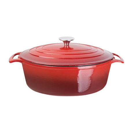 GH314 Vogue Red Oval Casserole Dish 6Ltr JD Catering Equipment Solutions Ltd