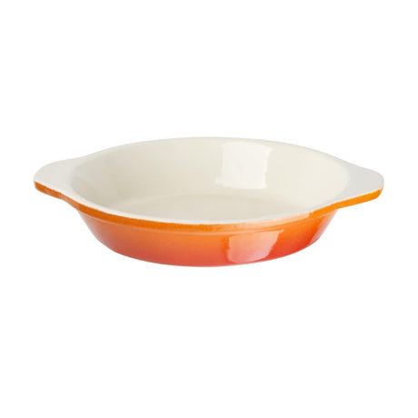 GH316 Vogue Orange Round Cast Iron Gratin Dish 400ml JD Catering Equipment Solutions Ltd