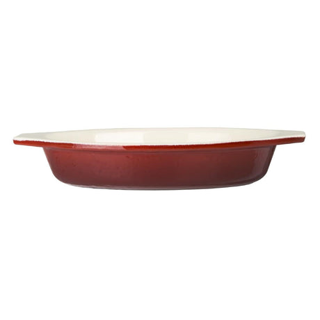 GH317 Vogue Red Oval Cast Iron Gratin Dish 650ml JD Catering Equipment Solutions Ltd