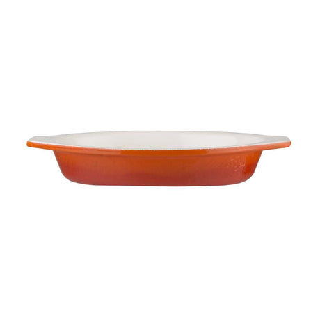 GH318 Vogue Orange Oval Cast Iron Gratin 650ml JD Catering Equipment Solutions Ltd