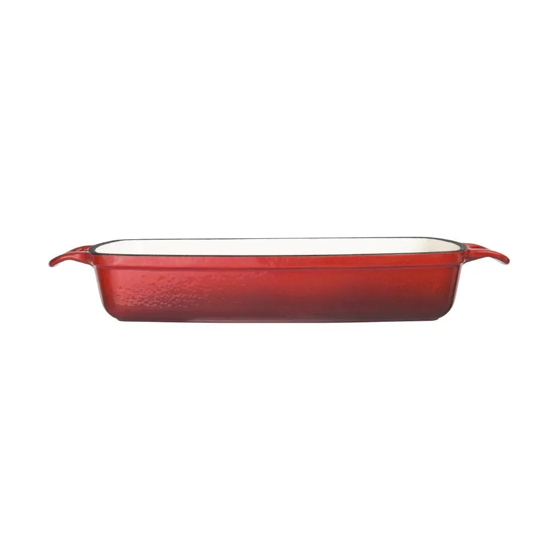 GH319 Vogue Red Rectangular Cast Iron Dish 1.8Ltr - JD Catering Equipment Solutions Ltd