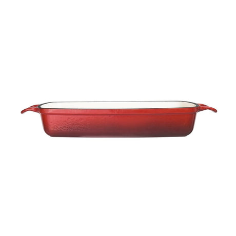 GH319 Vogue Red Rectangular Cast Iron Dish 1.8Ltr JD Catering Equipment Solutions Ltd