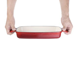 GH319 Vogue Red Rectangular Cast Iron Dish 1.8Ltr - JD Catering Equipment Solutions Ltd