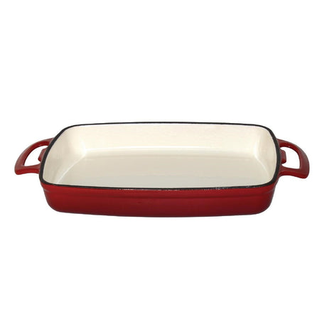 GH319 Vogue Red Rectangular Cast Iron Dish 1.8Ltr JD Catering Equipment Solutions Ltd