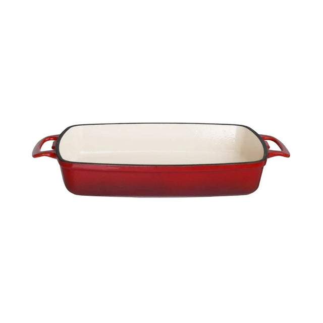 GH319 Vogue Red Rectangular Cast Iron Dish 1.8Ltr - JD Catering Equipment Solutions Ltd