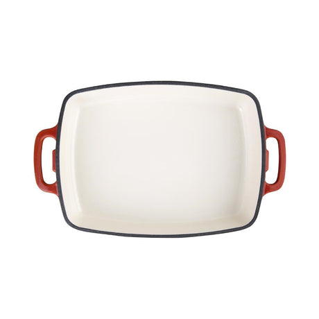 GH319 Vogue Red Rectangular Cast Iron Dish 1.8Ltr JD Catering Equipment Solutions Ltd