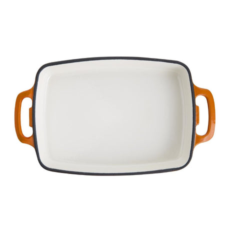 GH321 Vogue Orange Rectangular Cast Iron Dish 1.8Ltr JD Catering Equipment Solutions Ltd