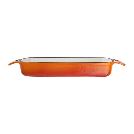 GH321 Vogue Orange Rectangular Cast Iron Dish 1.8Ltr JD Catering Equipment Solutions Ltd