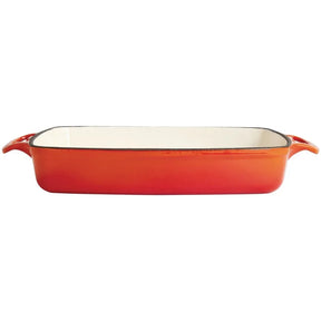 GH322 Vogue Orange Rectangular Cast Iron Dish 2.8Ltr - JD Catering Equipment Solutions Ltd