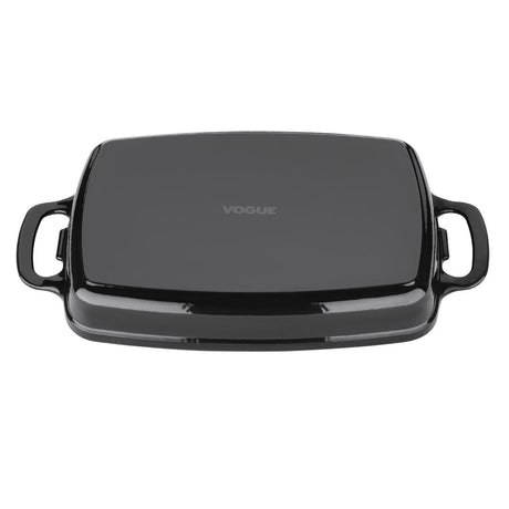 GH323 Vogue Black Rectangular Cast Iron Dish 1.8Ltr JD Catering Equipment Solutions Ltd