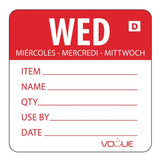 GH353 Vogue Dissolvable Day of the Week Labels Wednesday (Pack of 250) - JD Catering Equipment Solutions Ltd