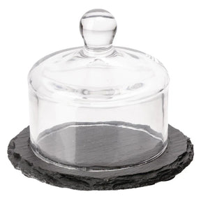 GH408 APS Slate Butter Dish Glass Cloche - JD Catering Equipment Solutions Ltd