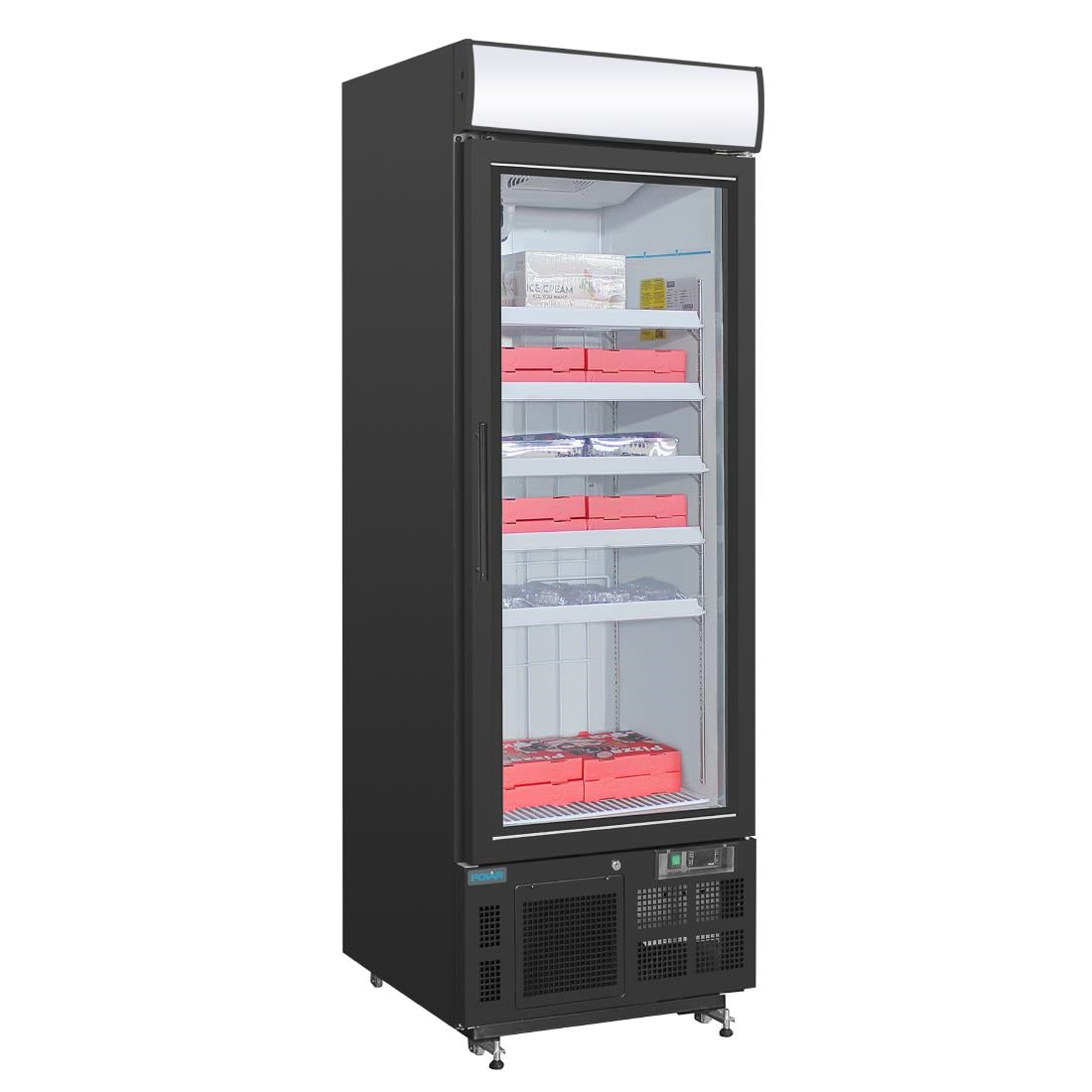 GH428 Polar G-Series Upright Display Freezer 412Ltr Black JD Catering Equipment Solutions Ltd