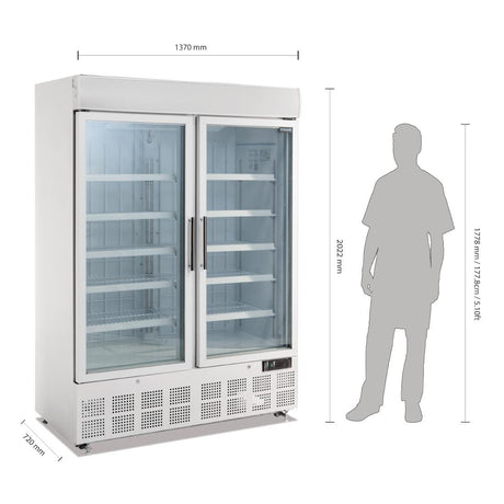 GH507 Polar G-Series Upright Display Freezer 920Ltr White JD Catering Equipment Solutions Ltd